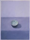 pastel painting of single small green bowl